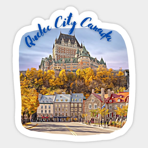 Quebec City Canada Skyline Painting Sticker by YegMark